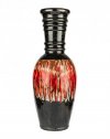 Black and red long necked vase