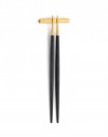 Set Chopsticks Goa Dourado e Preto com suporte (3 peças)